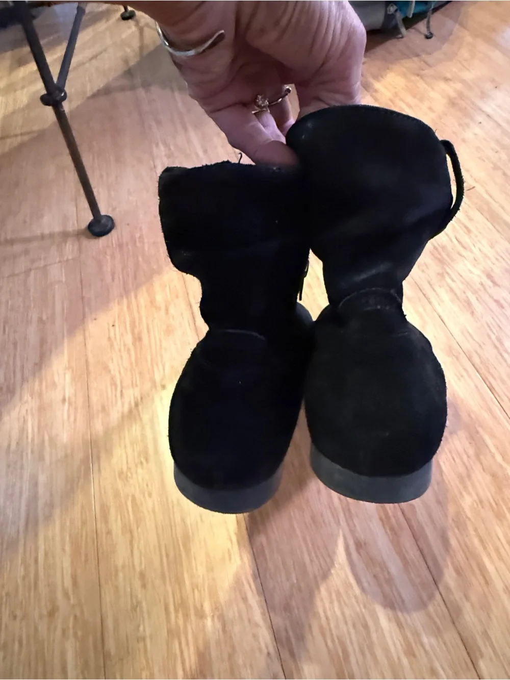 Birkenstock Sarnia Black Waxed Suede Slouchy Ankle Boots Side Zip 10